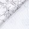 Musselina/ Tecido plissado duplo Prado de flores pintado &ndash; branco/preto,  thumbnail number 4