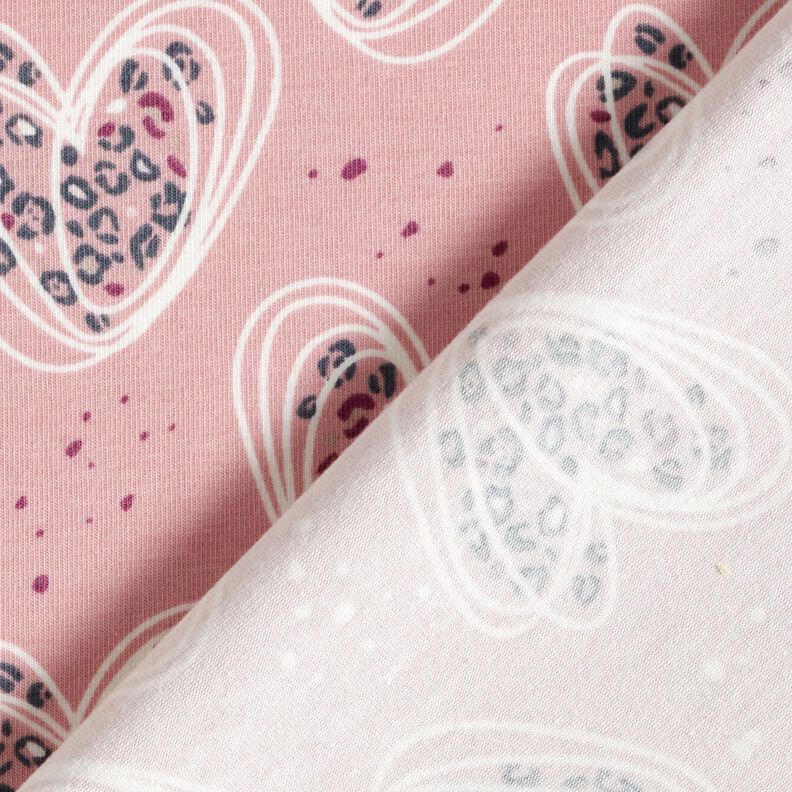 Jersey de algodão Corações Leo – rosa-velho claro,  image number 4