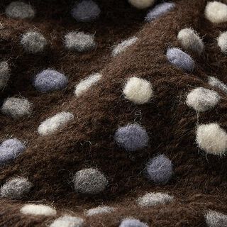 Malha de lã Borbotos coloridos – castanho escuro, 