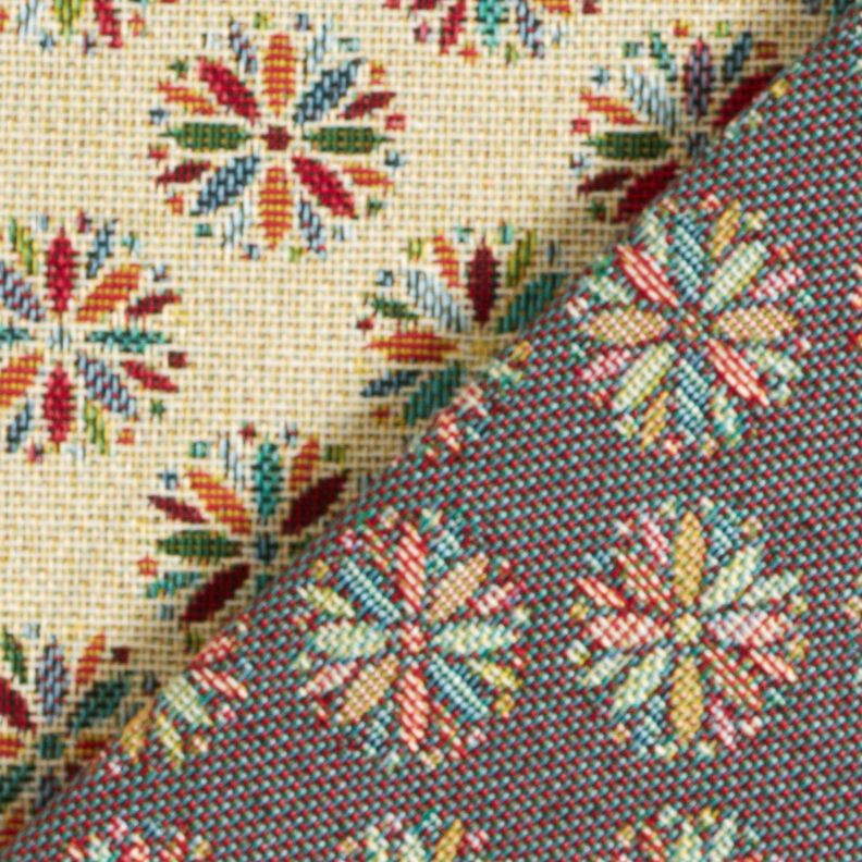 Tecido para decoração Gobelina Mandalas de flores pequenas – bege claro/vermelho,  image number 4