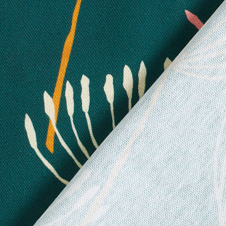 Tecido para decoração Meio linho Panamá Dentes-de-leão – azul petróleo/menta clara,  image number 4