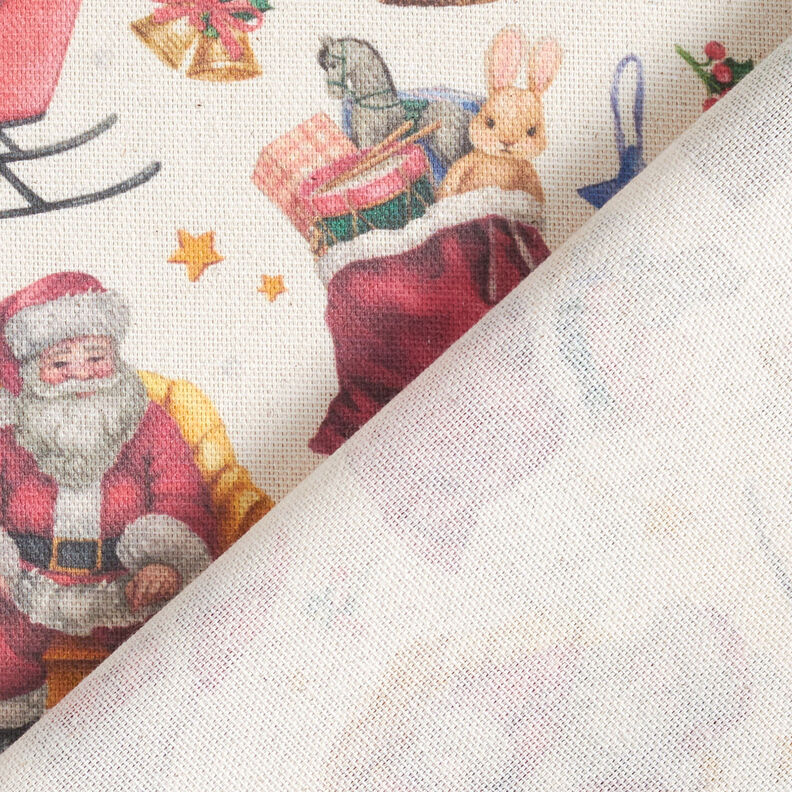 Tecido para decoração Meio linho Panamá Época de Natal nostálgica – natural/vermelho,  image number 4