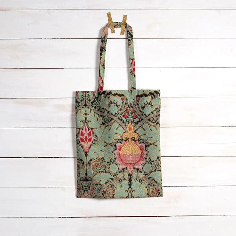 Tecido para decoração Gobelina ornamento floral grande – verde escuro/verde claro,  image number 7