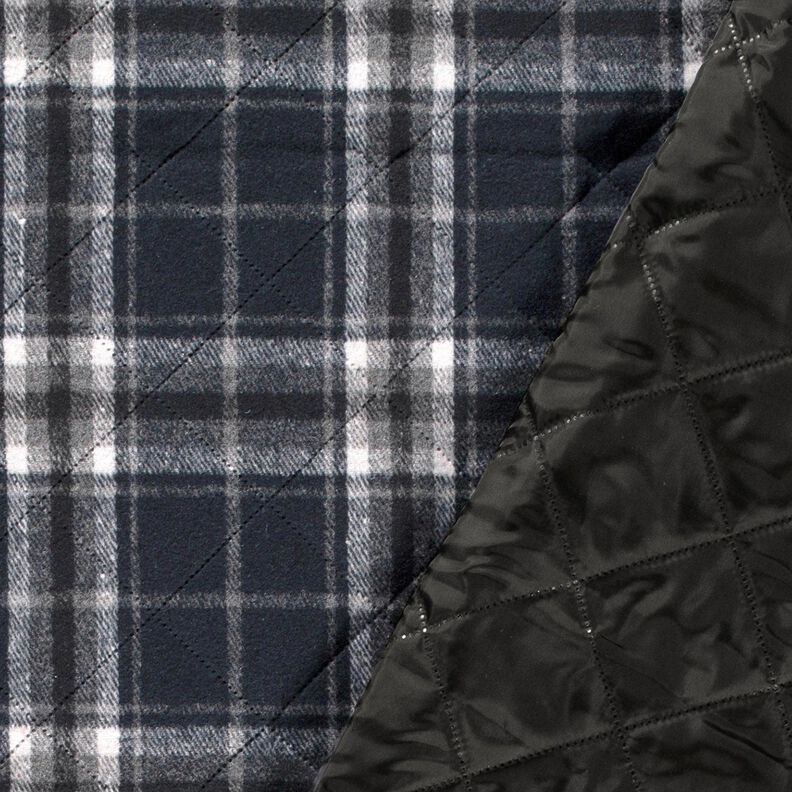 Tecido acolchoado axadrezado – azul-noite/pedra cinzento,  image number 2