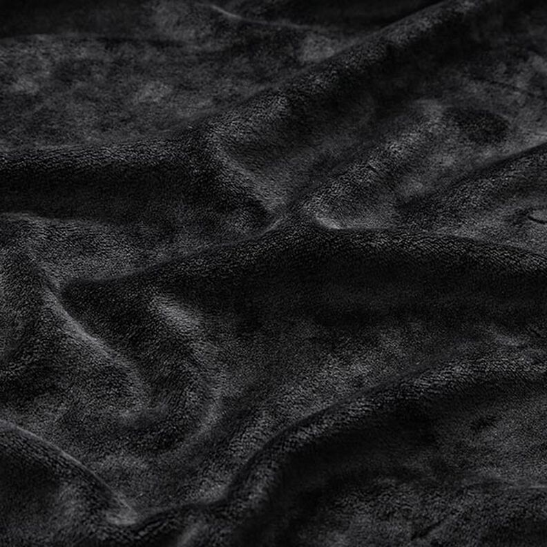 Tecido aveludado Nicki Liso – preto,  image number 2