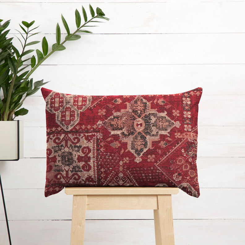 Tecido para decoração Meio linho Panamá Tapete Kelim – carmin,  image number 8