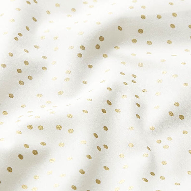 Tecido de algodão Popelina Pintas finas – branco sujo/dourado,  image number 2