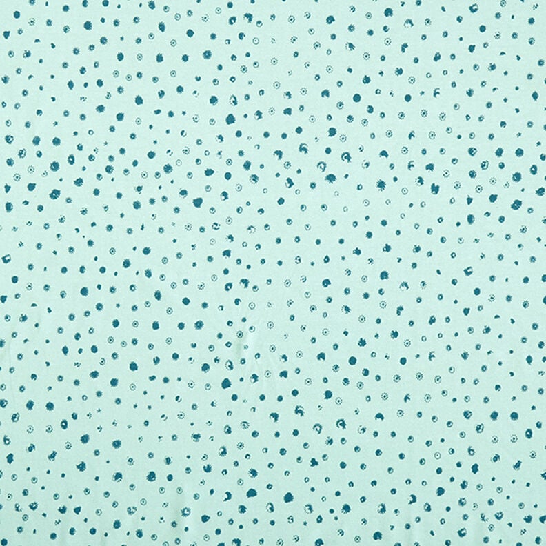 GOTS Jersey de algodão Cabeça de papoila | Tula – verde pastel/azul petróleo,  image number 1