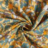 Tecido de viscose mar de flores abstrato – pinheiro azul/amarelo-caril | Retalho 60cm,  thumbnail number 3