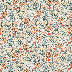Musselina/ Tecido plissado duplo Prado de flores Impressão Digital | Poppy Fabrics – branco, 