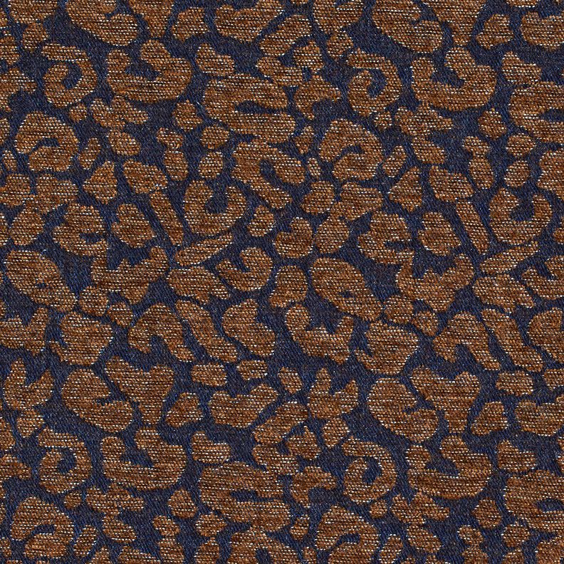 Tecido para calças Imitação ganga Estampado Leo – castanho médio/azul-noite,  image number 1