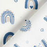 Tecido de algodão Popelina Lindos arco-íris – azul/branco,  thumbnail number 4