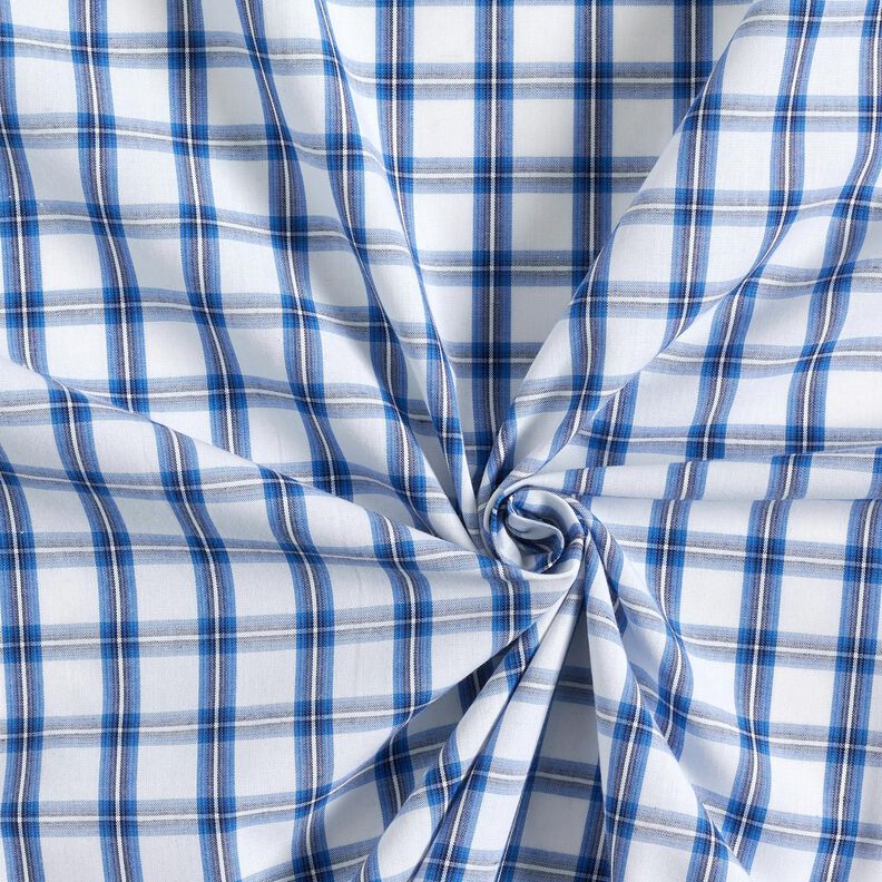 Tecido de algodão Xadrez Camisa – branco/azul,  image number 3