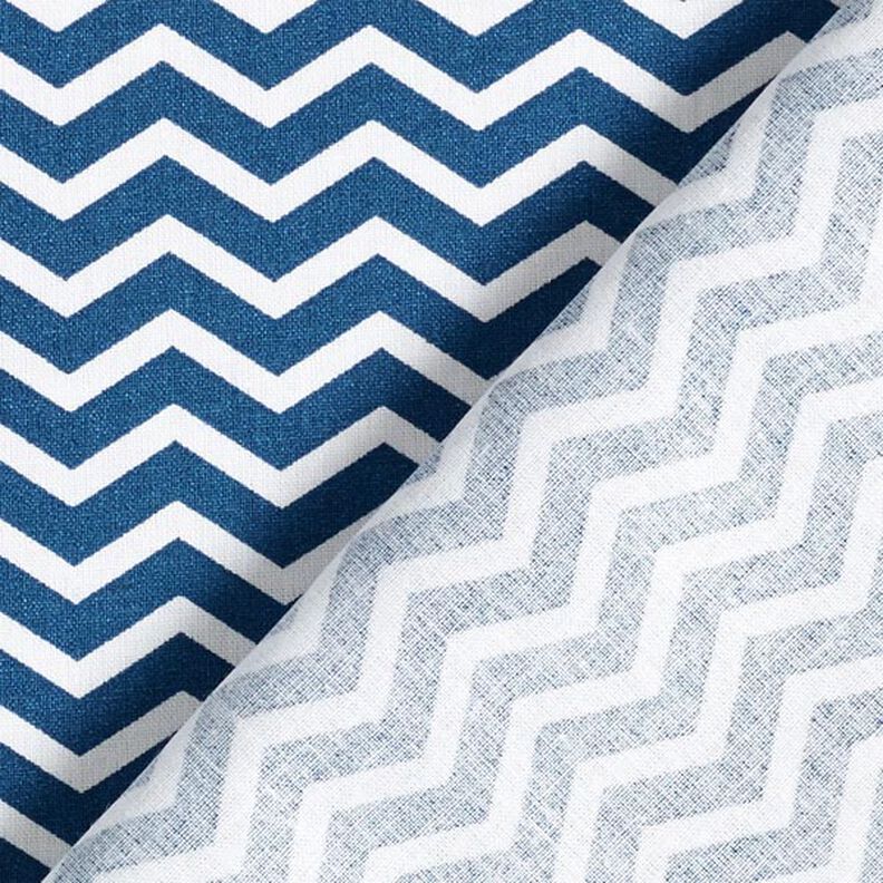 Tecido de algodão Cretone Ziguezague – azul-marinho/branco,  image number 5
