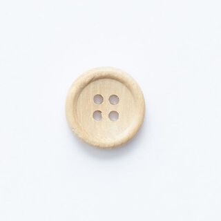 Botão de madeira, 4 furos  – beige, 