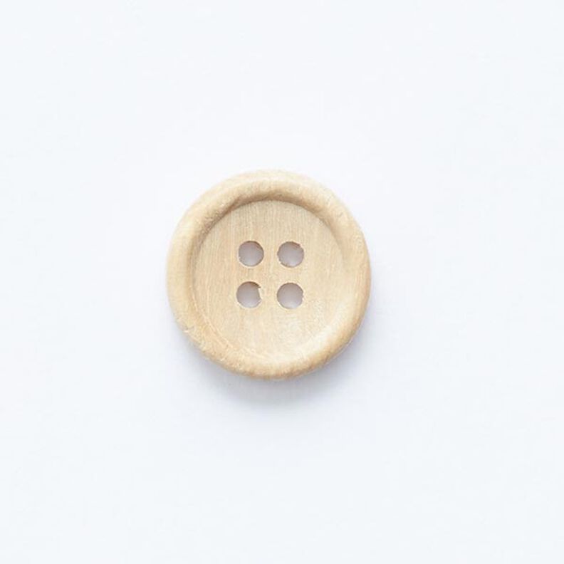 Botão de madeira, 4 furos  – beige,  image number 1