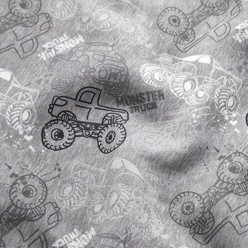 Sweatshirt cardada Monster trucks Melange – cinzento,  image number 2