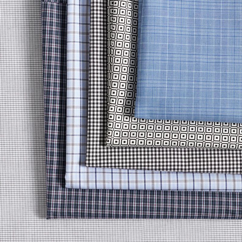 Tecido para camisas Xadrez pequeno – preto/branco,  image number 5