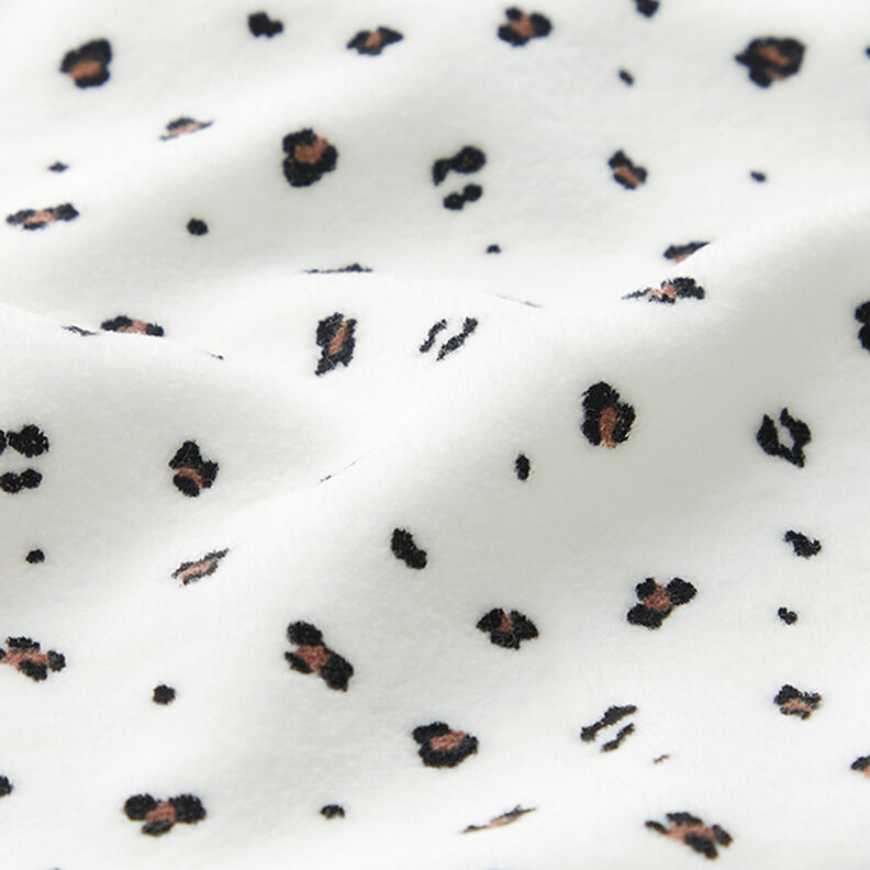 Tecido aveludado Nicki Pequeno padrão Leo – branco,  image number 2