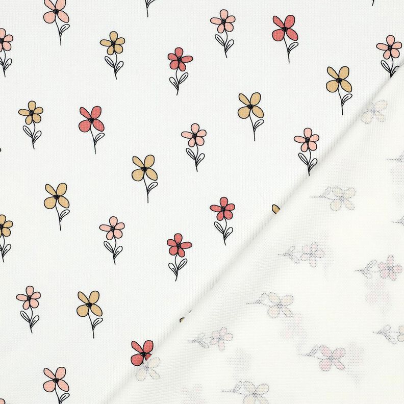 Jersey Favos Flores | Poppy Fabrics – marfim/damasco,  image number 4