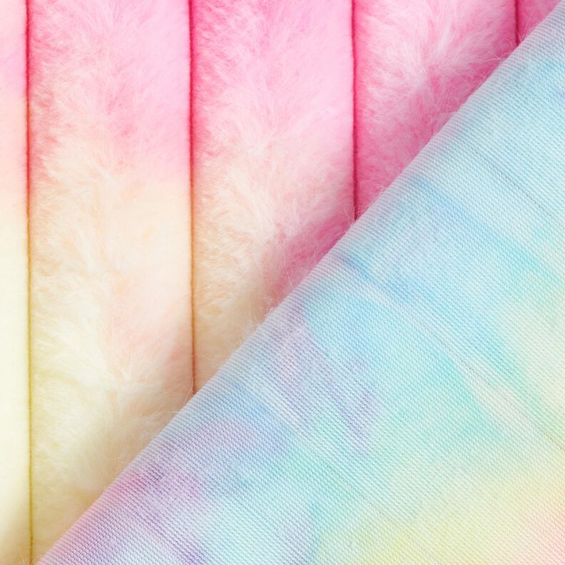 Tecido polar fofinho Arco-íris canelado – cinza claro/pink,  image number 4