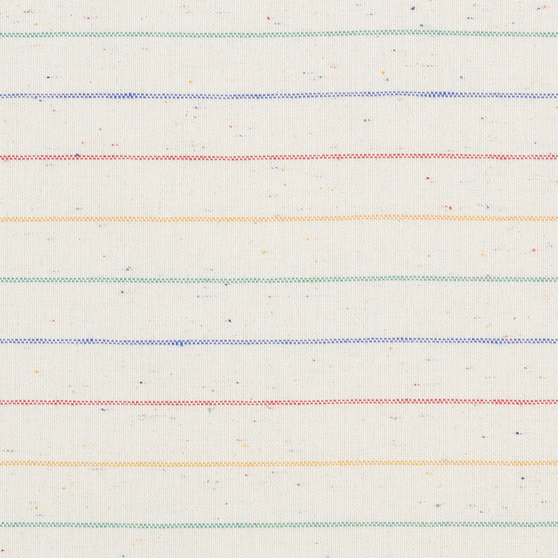 Tecido para decoração Meio linho Panamá Riscas coloridas – natural,  image number 1