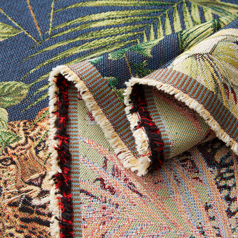Tecido para decoração Gobelina Leopardos na selva – azul/verde,  image number 3