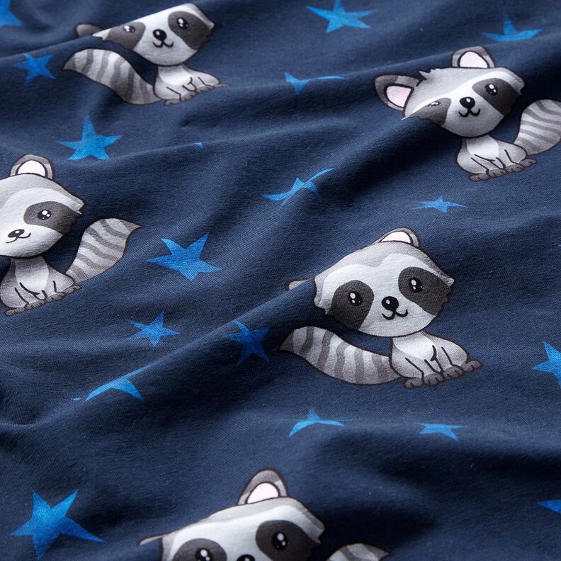 Jersey de algodão Guaxinim com estrelas | Glitzerpüppi – azul-noite/prateado,  image number 2