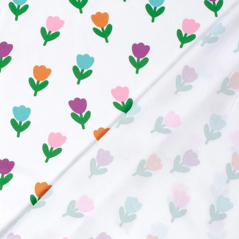 Jersey de algod&atilde;o T&uacute;lipas estilizadas &ndash; branco/vermelho violeta m&eacute;dio,  image number 4