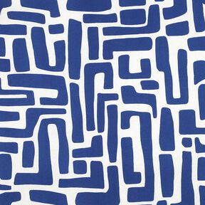 Algodão revestido abstrato – azul real/branco sujo, 