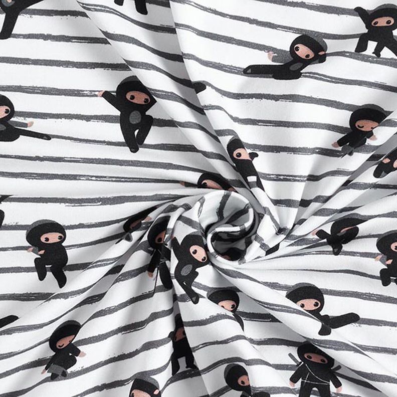 Jersey de algodão Ninjas às riscas  – branco,  image number 3