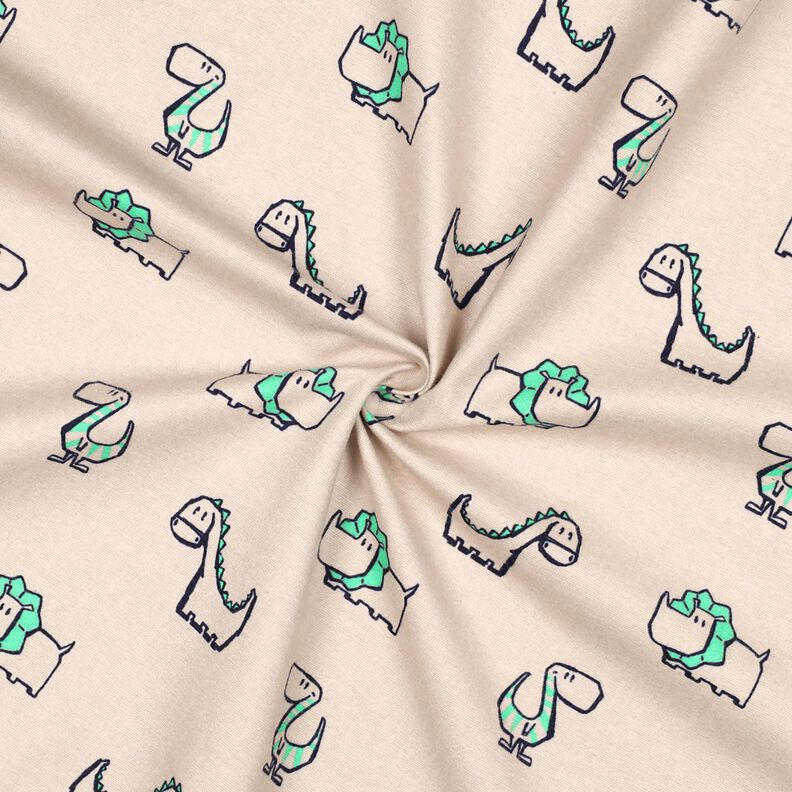 Flanela de algodão Dinossauros atrevidos | Poppy Fabrics – natural/verde esmeralda,  image number 3