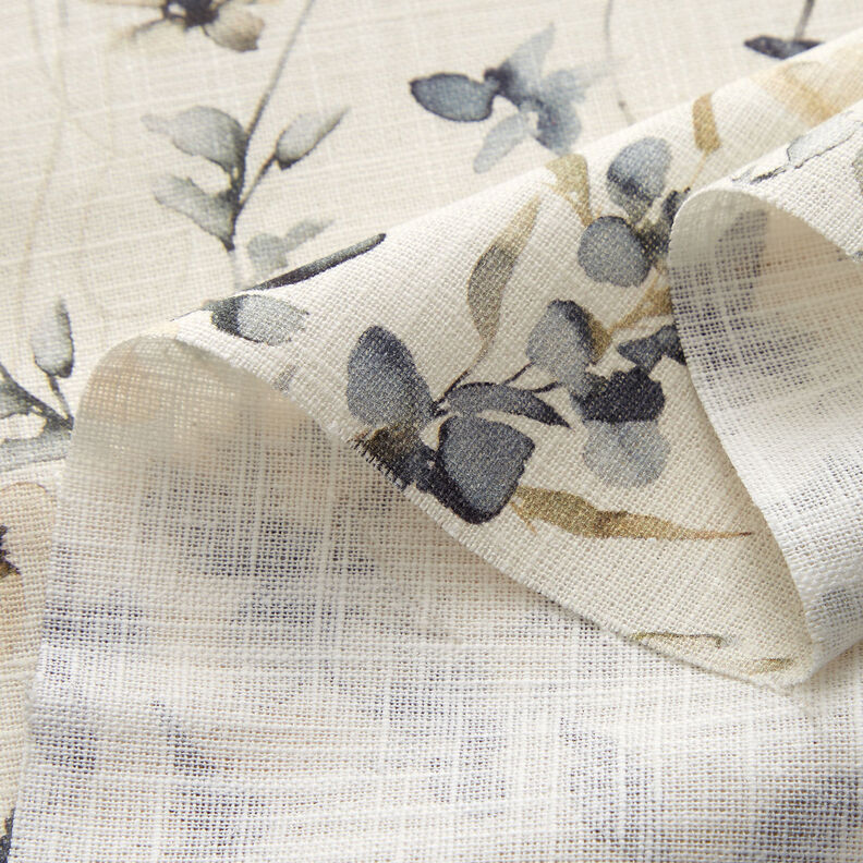 Mistura de linho e algodão Aguarela Ramos – branco sujo,  image number 3