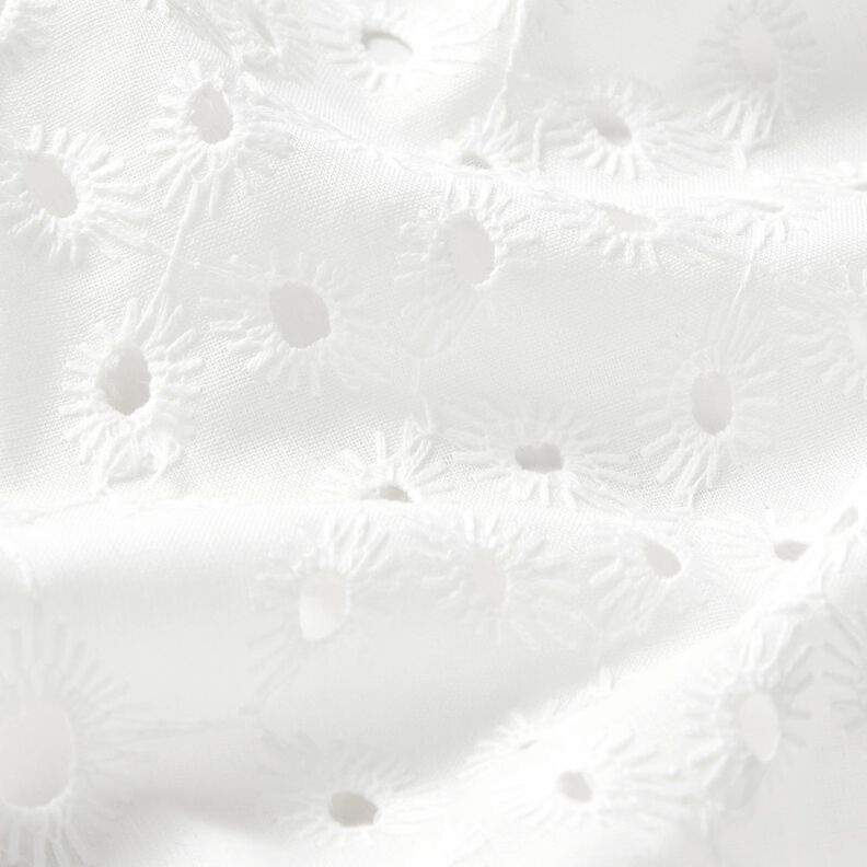 Tecido de algodão Bordado inglês Ornamentos – branco,  image number 2