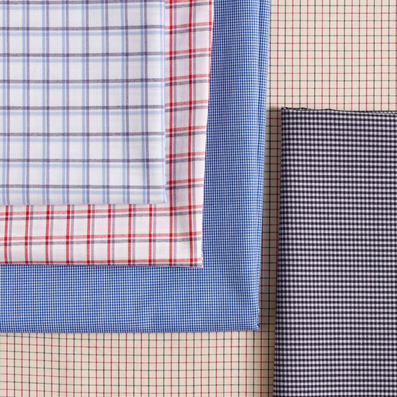 Tecido para camisas Xadrez misturado – branco/azul claro,  image number 5