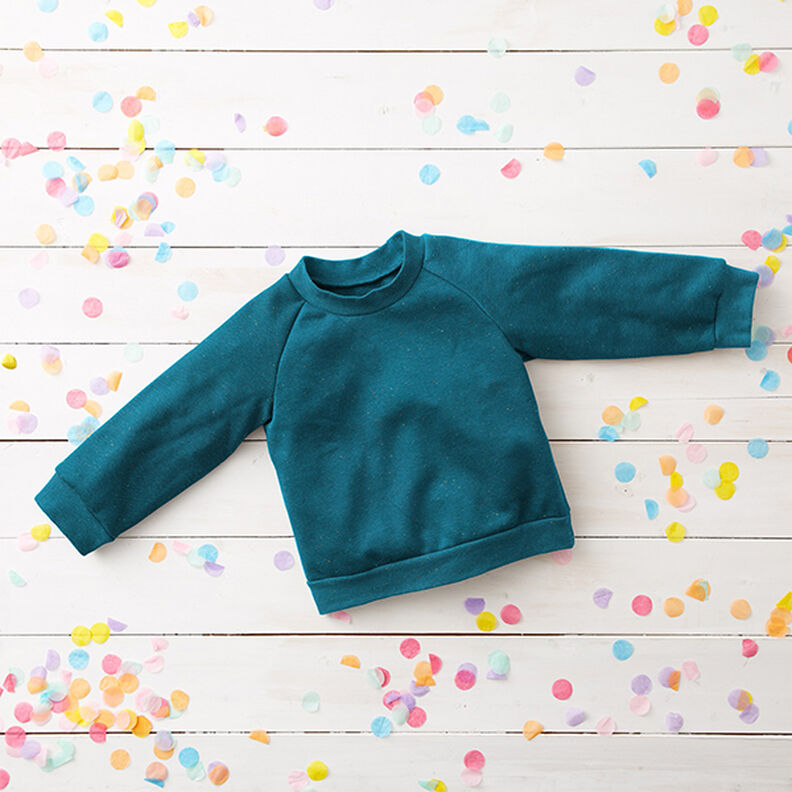 Sweater aconchegante Salpicos coloridos – azul petróleo,  image number 6