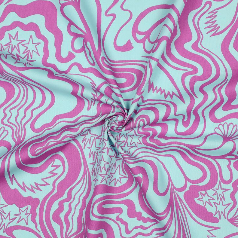 Popelina de algodão The Wanderer | Nerida Hansen – azul-gelo/púrpura,  image number 3