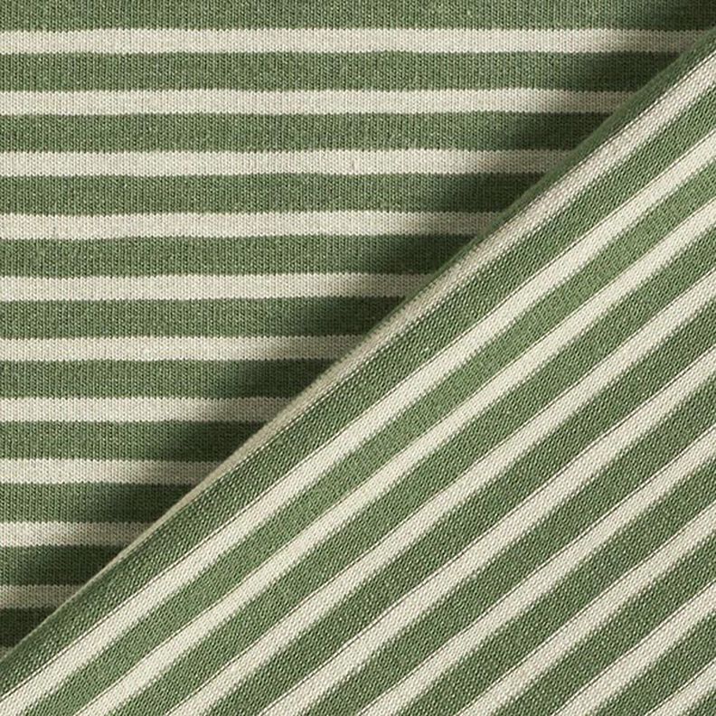 Jersey de algodão Riscas estreitas – verde amarelado/verde-pinheiro,  image number 4