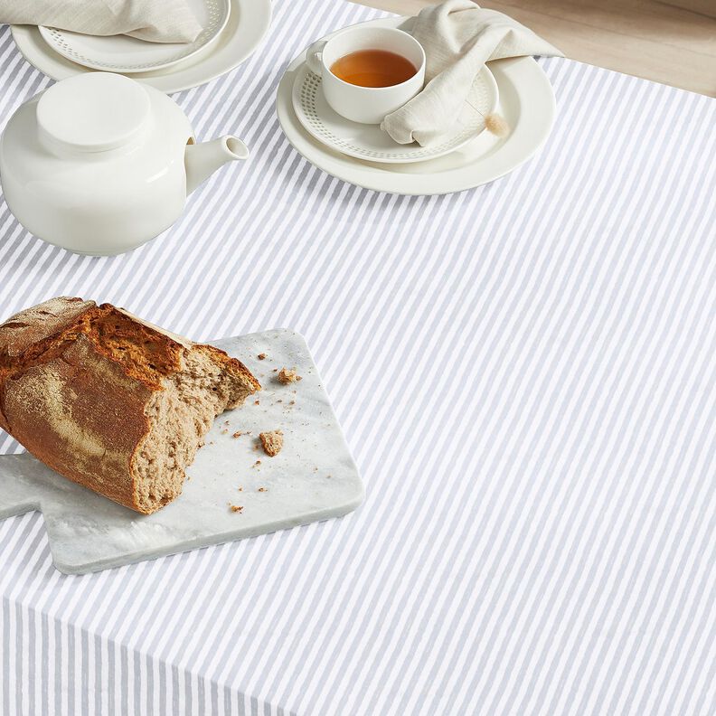 Tecido de algodão Cretone Riscas casuais – cinzento claro/branco,  image number 6