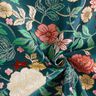 Tecido para decoração Jacquard Flores vintage – azul petróleo/vermelho escuro,  thumbnail number 3