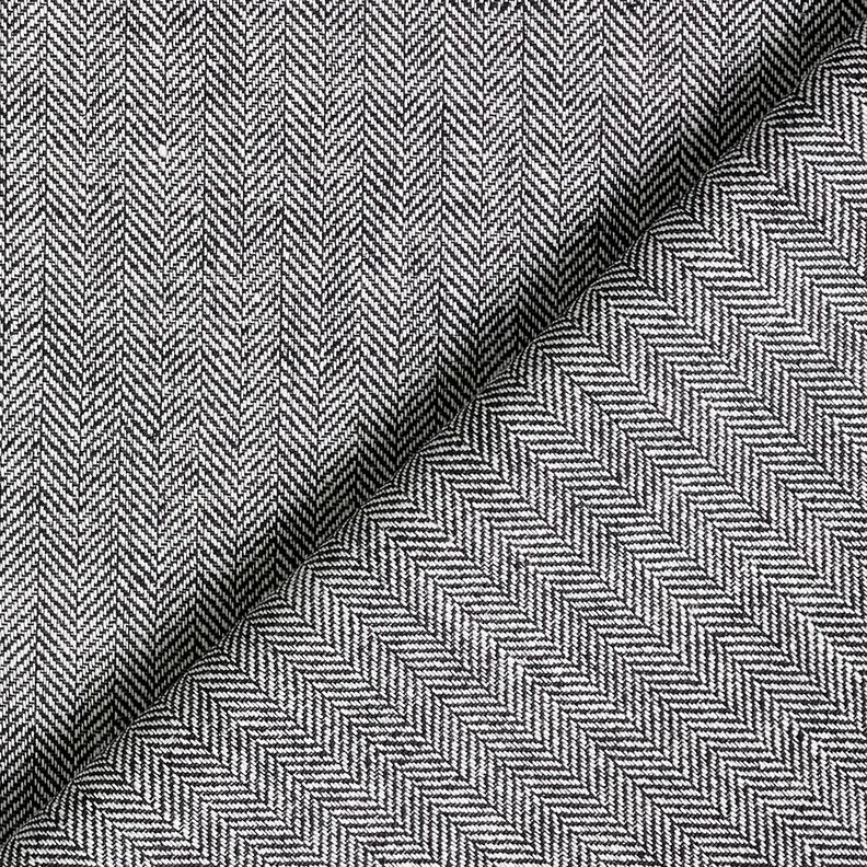 Mistura de linho e algodão Espinha de peixe – preto,  image number 4