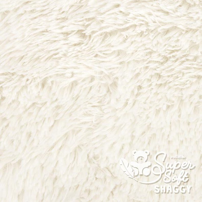 Pelúcia felpuda SHAGGY [1 M X 0,75 M | Flor: 20 MM] - branco-lã  | Kullaloo,  image number 2