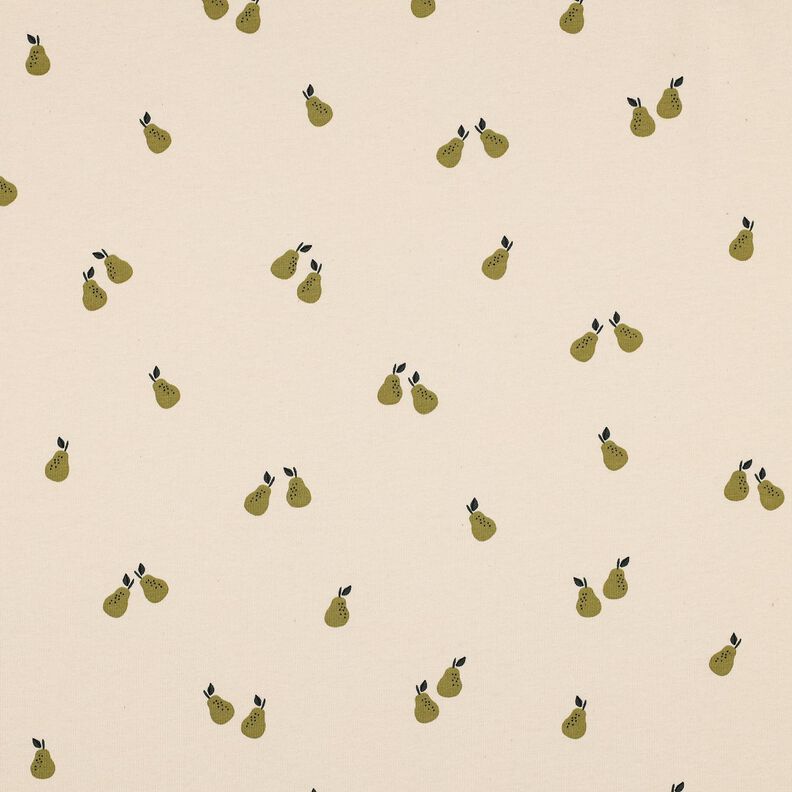 GOTS Jersey de algodão Peras | Poppy Fabrics – bege claro/oliva claro,  image number 1