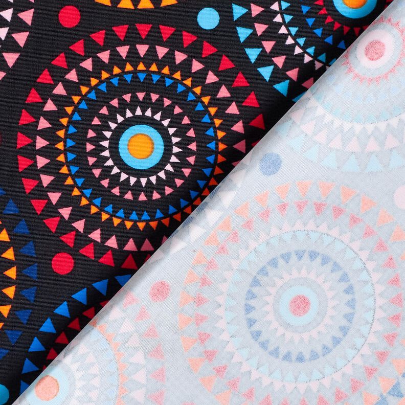 Tecido para fatos de banho Mandala – preto azulado/vermelho-fogo,  image number 4
