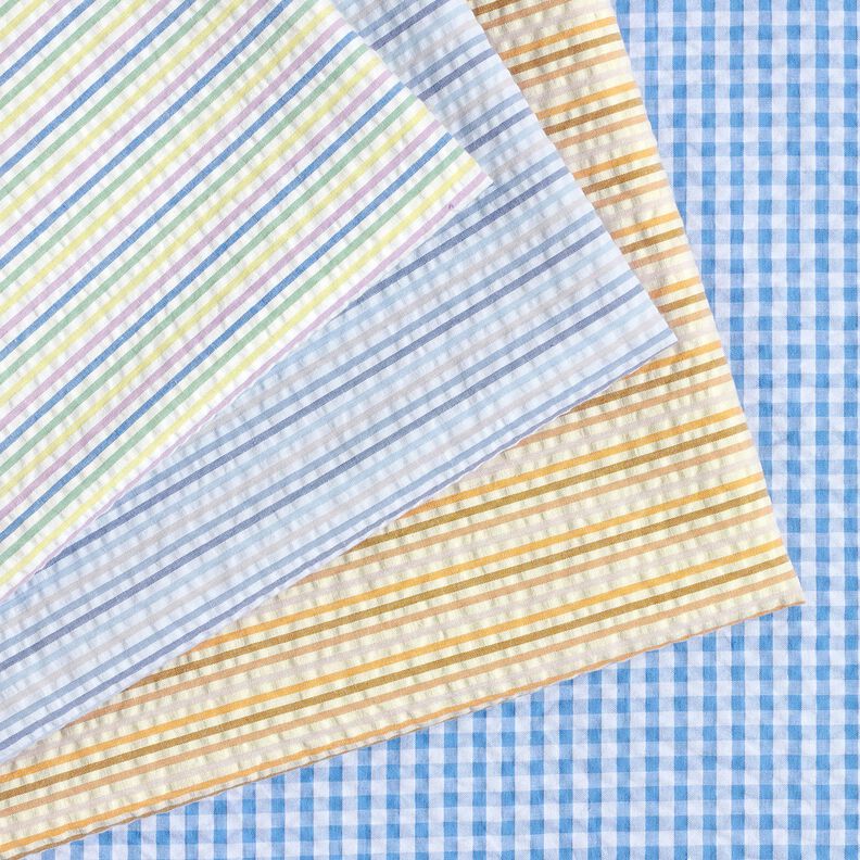 Anarruga Algodão Mistura de riscas – azul/branco,  image number 5