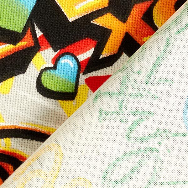 Tecido para decoração Meio linho Panamá Graffiti – cinzento-prateado,  image number 3
