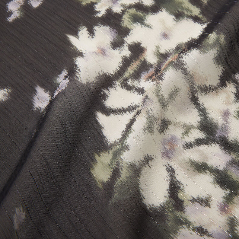 Chiffon Riscas de giz brilhantes Look Batik – preto/branco,  image number 3