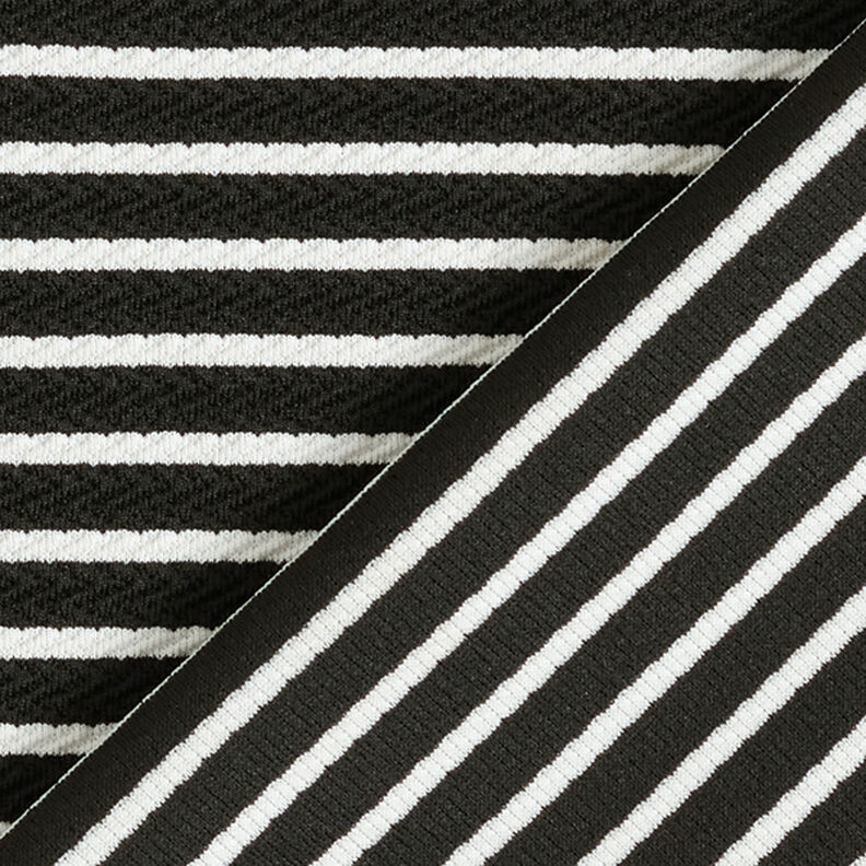 Jacquard Jersey Riscas diagonais – preto/branco,  image number 4