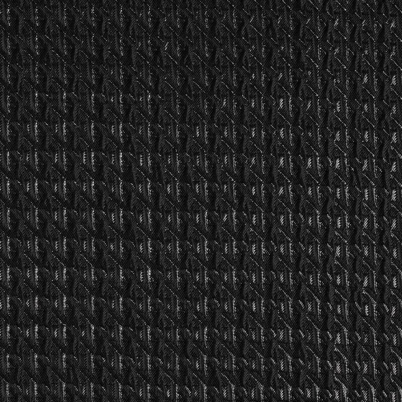 Cloqué Pied-de-poule brilhante – preto,  image number 1