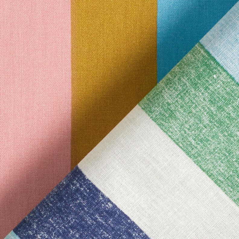 Popelina de algodão Riscas – azul/verde,  image number 4